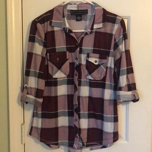 Polly & Esther plaid button up